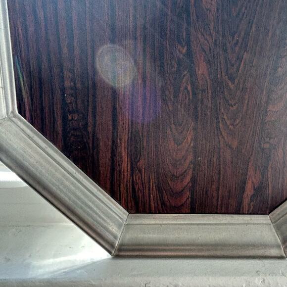 Vintage 60s Gotham Pewter and Formica Octagon Cocktail Tray MCM Mad Men Bar Tray - Picture 4 of 14